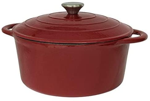 Enamel Covered Round Dutch Oven With Lid