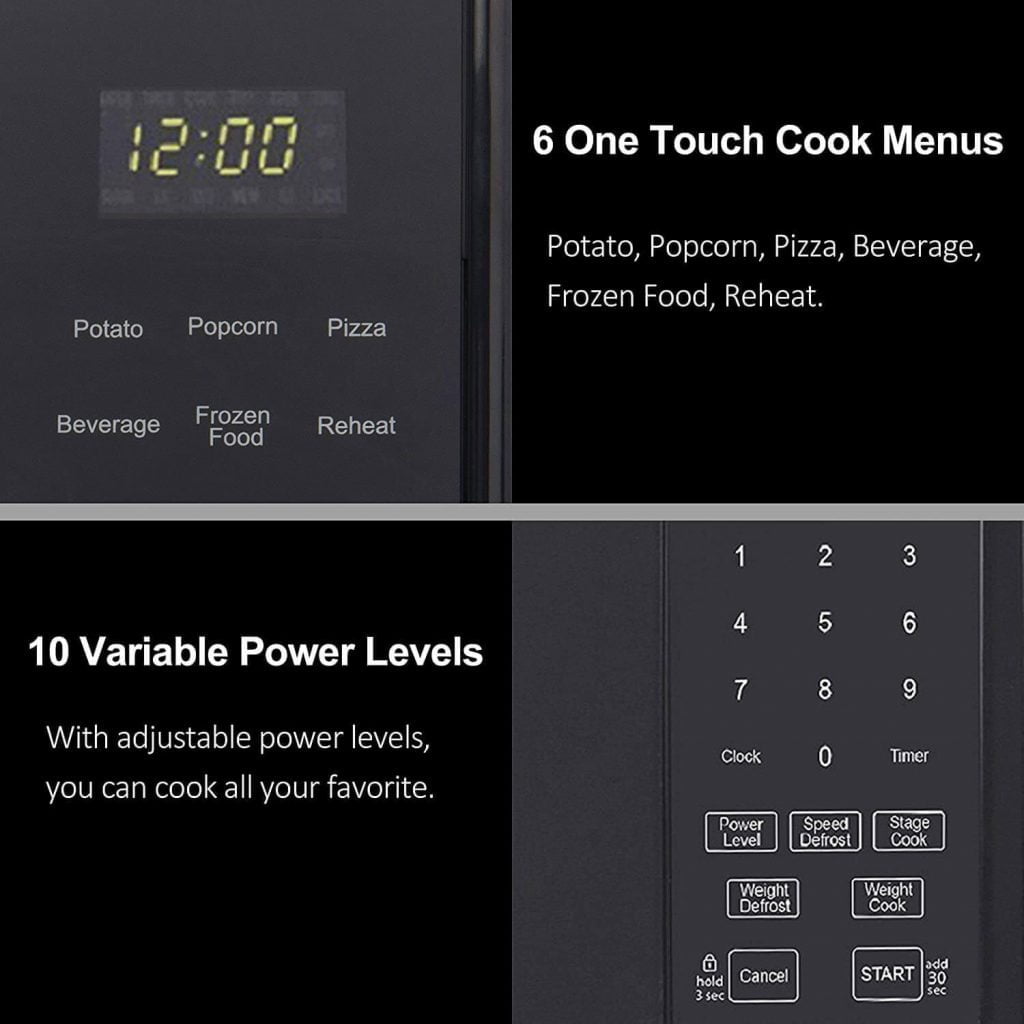 Walsh Countertop Microwave Oven Functions
